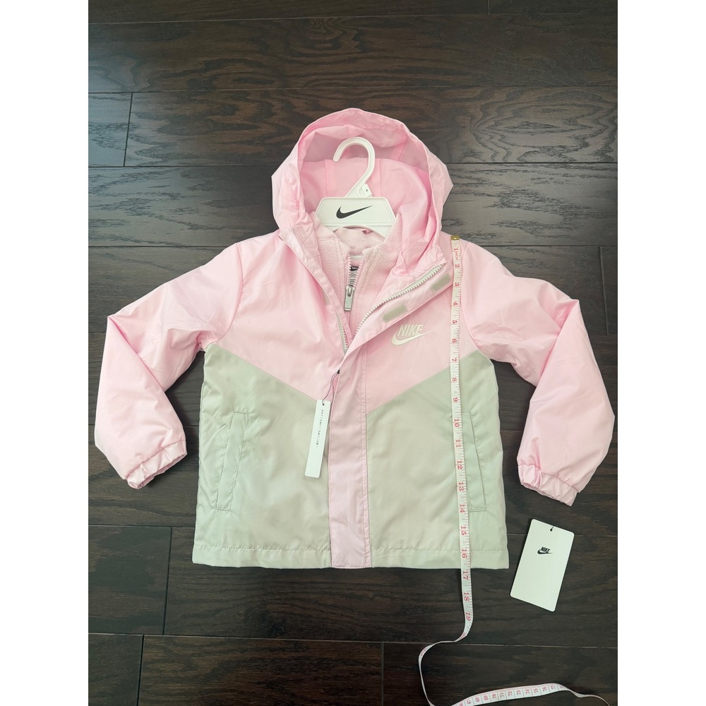 Nike Kids Windrunner 3-in-1 Jacket Fleece Liner Pink Foam 36M914-A9Y Size 4 - Picture 3 of 9